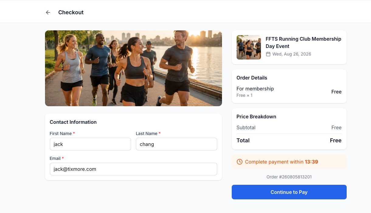 Checkout page