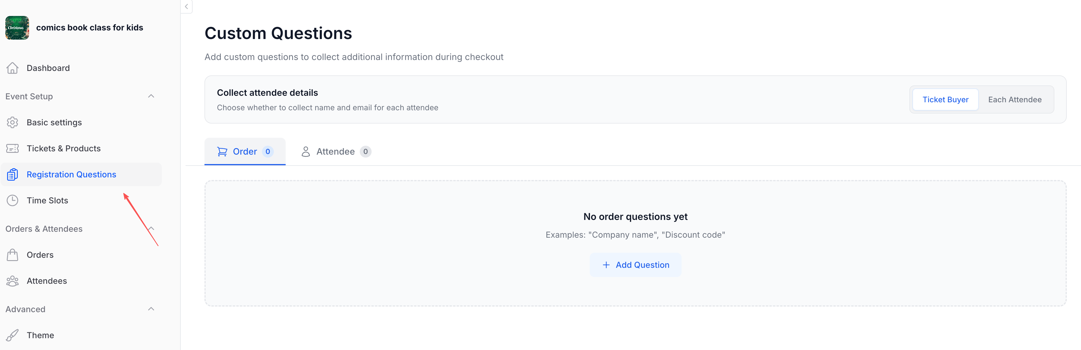 Registration Questions overview