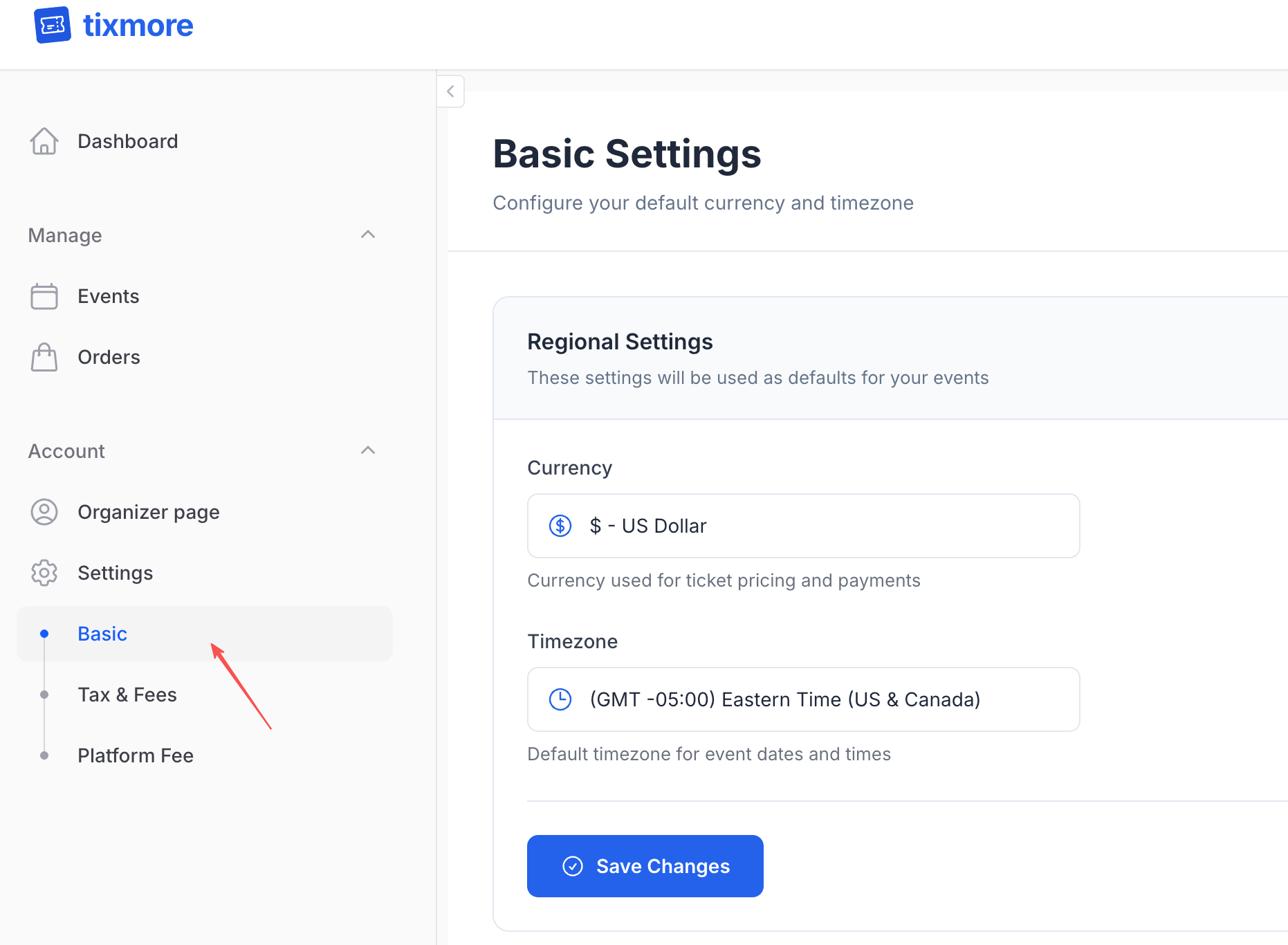 Basic Settings — Currency & Timezone