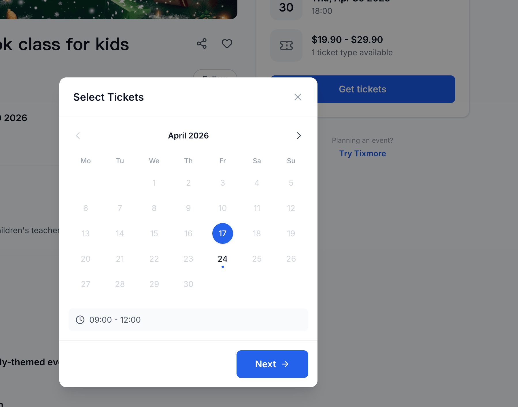 Attendee time slot selection